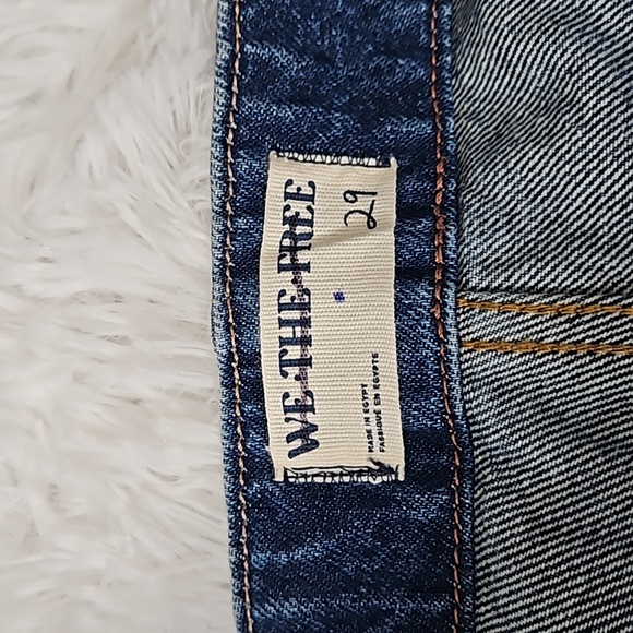 NWT Free People We The Free Major Leagues Mid-Rise Cuffed Jeans Lapis - Picture 13 of 16